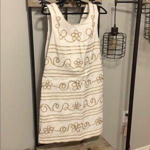 Lilly Pulitzer gold and white shift dress
